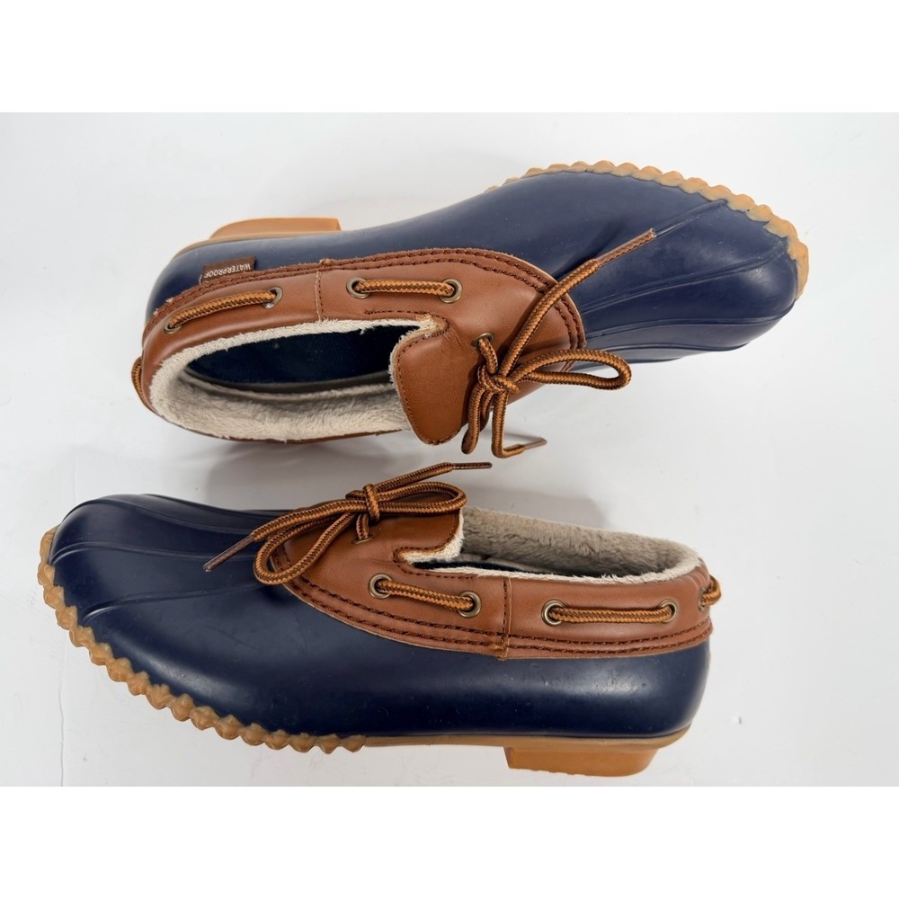 JBU by Jambu Woodbury Women's Blue/Tan Duck Shoes with Faux Fur Lining Size 9M